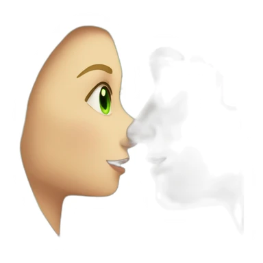 Girl with long brown hair and green eyes kisses guy with blond hair and green eyes sticker