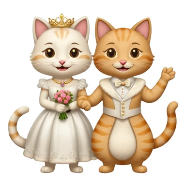 2 happy cats getting married in spain sticker