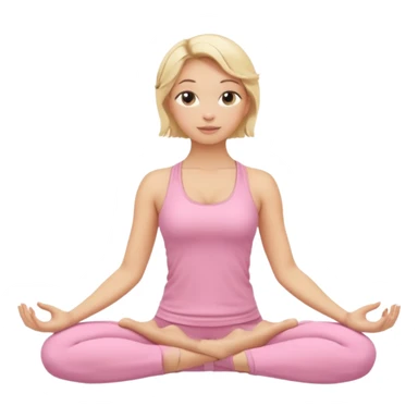blonde yoga girl light pink clothes n sticker