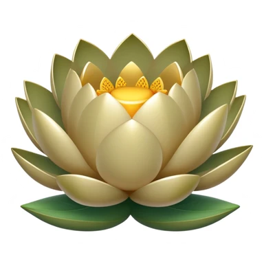 A shining khaki lotus sticker