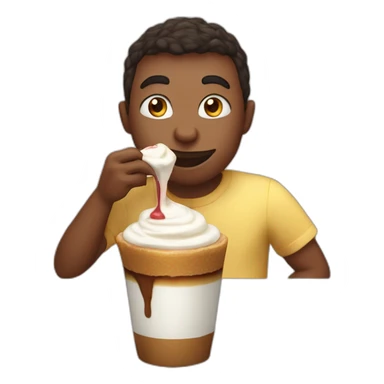 Dereck  eat a flan with Milk shake sticker