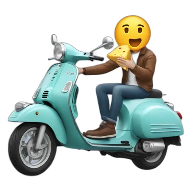 Eating ice on vespa sticker