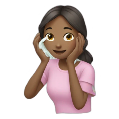 girl washes her face sticker