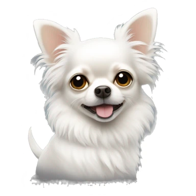 White fluffy chihuahua  sticker