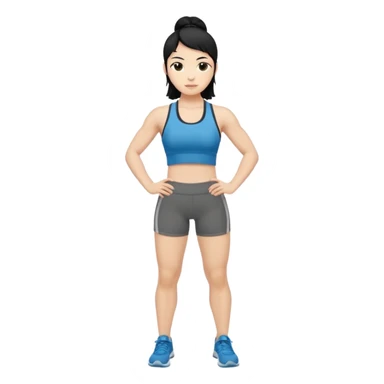 mach mir denn fintess trainer mit schwarzen haren wir er stehend steht mit gym kleidung sticker