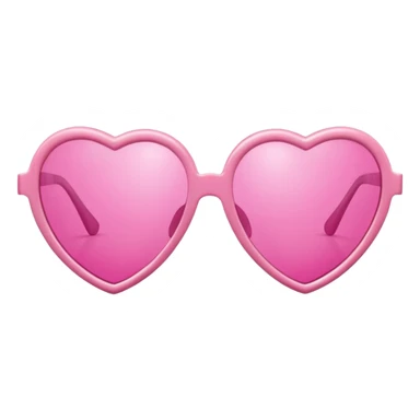  pink pair of pink heart-shaped sunglasses, shiny plastic frame, playful and cute style, soft reflections, isolated on transparent background" sticker