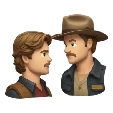Jim hopper play with Steve Harrington  sticker