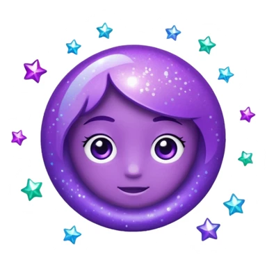 Glitter Purple and Cian plus sticker