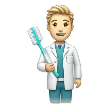 dentist with a toothbrush in his hand sticker