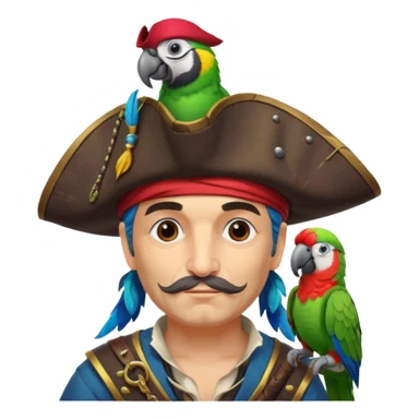 Pirates and parrot sticker