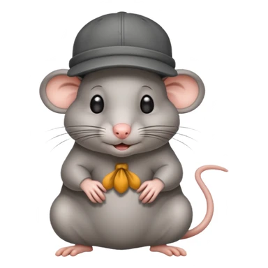 Rat with a hat sticker