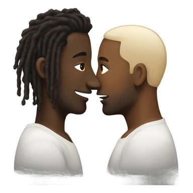 Black man with dreads kissing white man with brown hair. sticker