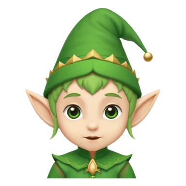 Tiny elf baby with pointy ears and hat sticker