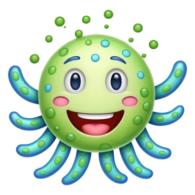 Happy bacteria emoji sticker