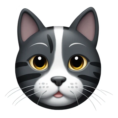Black cat with white paws and grey stripes sticker