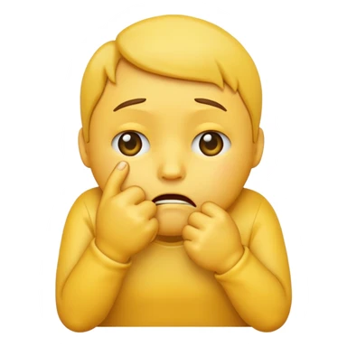 crying emoji with hand on mouth put in a fist sticker