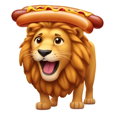 Lion wearing hotdogs sticker