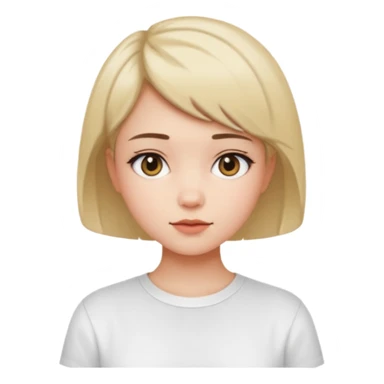 Gadis cantik, lucu, aesthetic, rambut pendek, baju putih sticker