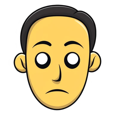 face with skeptical expression and disapproval sticker