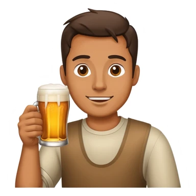 guy drinking beer sticker