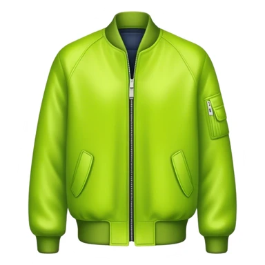 a lime green cool bomber jacket. Individual clothing piece. sticker