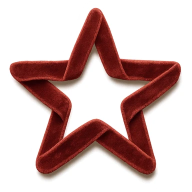 star with a velvet ribbon sticker