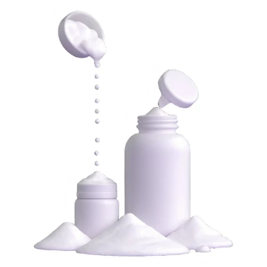baby powder bottle with puff of white powder sticker
