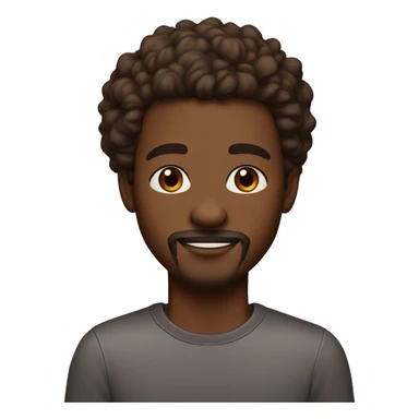 black guy in his 20's brown skin brown curly with some light parts hair a goatee but not full light eyes and nice eyebrows and long lashes not smiling  sticker