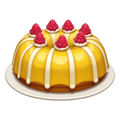  Yellow bundt cake with raspberries inside of it sticker
