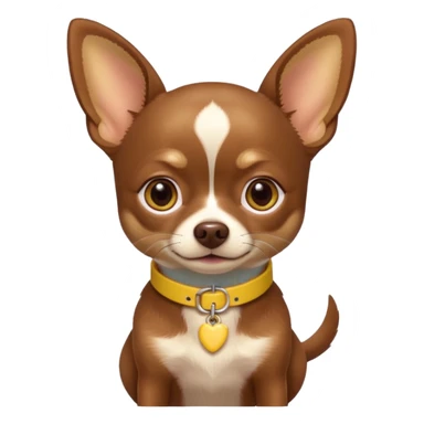 Chihuahua color chocolate con las patitas y pecho color café claro, un pequeño collar amarillo  sticker