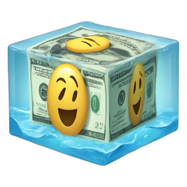 Money-in-water-frozen-cube sticker
