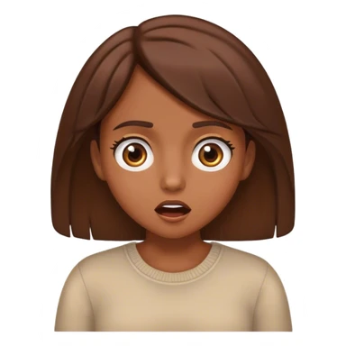  Brown girl brown hair surprised sticker