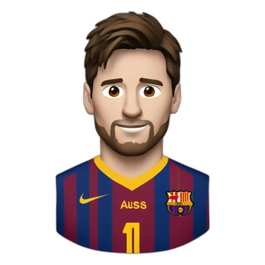 Lionel Messi with barcelona kit sticker