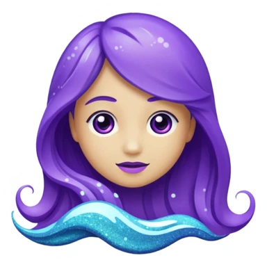 Glitter Purple and Cian hangloose sticker