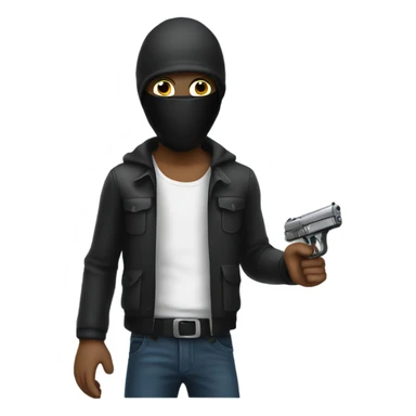 A robber holding a toy pistol  sticker