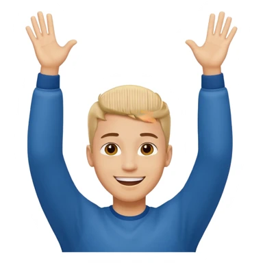 Young man doing celebration pose sticker