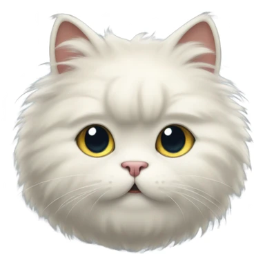 Fluffy cat with pear body sticker