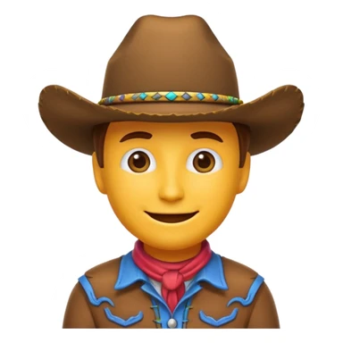 Cowboy emoji merget with other eomijs sticker