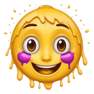 A joyful face emoji with wide eyes and a big smile, tears of laughter flowing. The face radiates positive energy, surrounded by vibrant splashes in dynamic brush strokes. sticker