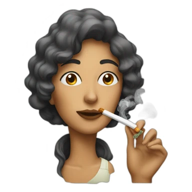 woman smoking cannabis sticker