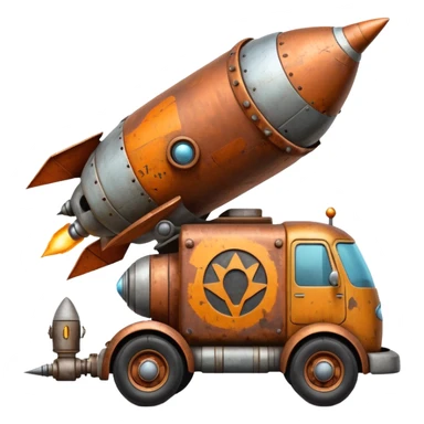 WW1-era Flintstones futuristic rocket-powered tall robot moving van (motto: Bombing creepy bugs is fun) sticker