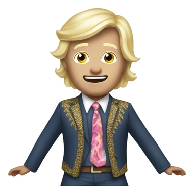 a white, blond hair hippy dancing that looks like donald trump jr  sticker