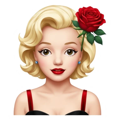 Marilyn Monroe rose with a black velvet ribbon sticker