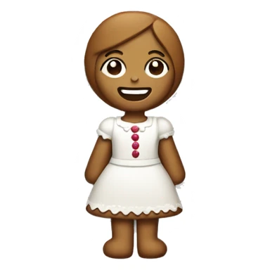 gingerbread girl with white button dress sticker