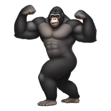 Buff Gorilla helping Kim Kardashian exercise sticker