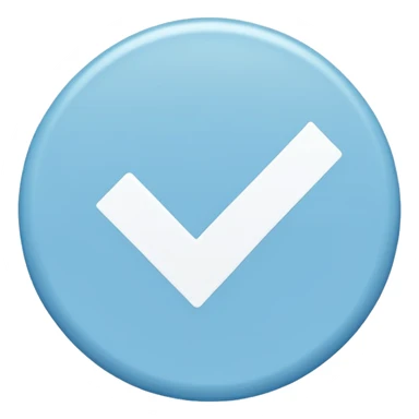 light blue circle  with white check mark in the middle  sticker