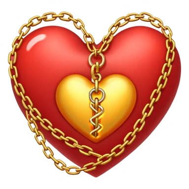 Heart wrapped in glowing chains, pulling apart sticker