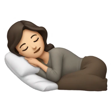 sleeping woman brunette with zzz sticker