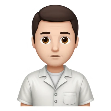 Steven Jay Russell with dark brown hair, white inmate outfit sticker