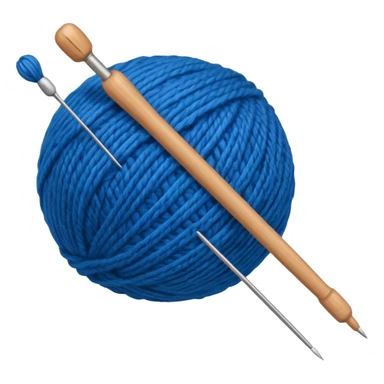 ball of wool with a knitting needle sticker